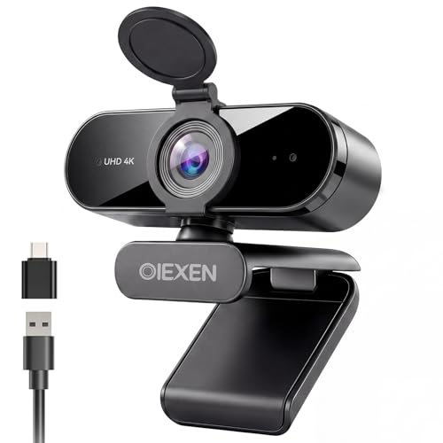 4K Ultra HD Webcam with 1/2.8"CMOS Sensor,PDAF Autofocus,1080P@60FPS | Dual Noise-Canceling Mics,Privacy Cover,USB Streaming Webcam for PC/Mac,Gaming,Video Calling,Live Streaming&Meetings
