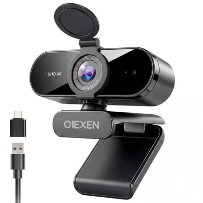 4K Ultra HD Webcam with 1/2.8"CMOS Sensor,PDAF Autofocus,1080P@60FPS | Dual Noise-Canceling Mics,Privacy Cover,USB Streaming Webcam for PC/Mac,Gaming,Video Calling,Live Streaming&Meetings