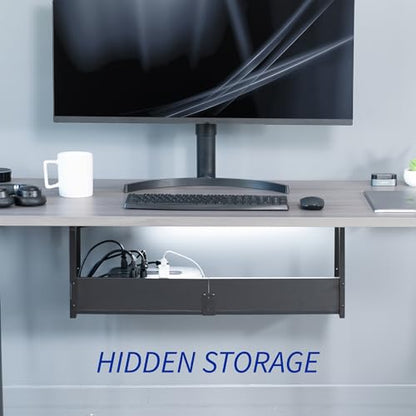 VIVO Black Under Desk 30 x 7 in Storage Shelf, DESK-SHELF30-UB