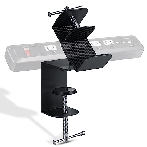 Desk Clamp for Power Strip - Removable Power Strip Holder for Desk Edge - Sturdy Table Clamp - Desk Mount for Power Strip - Fits 1.96" to 2.55" Width - Black - size: Medium