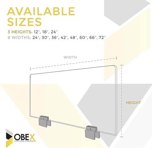 OBEX Acoustical Cubicle Privacy Screen Extender Desk Panel & Office Divider, Add Separation & Block Noise, 12" x 42", Twilight - color: Twilight, size: 12"H X 42"W