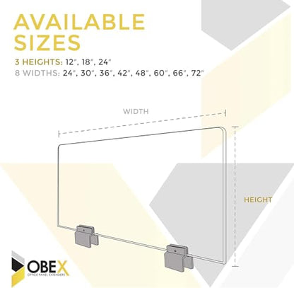 OBEX Acoustical Cubicle Privacy Screen Extender Desk Panel & Office Divider, Add Separation & Block Noise, 12" x 42", Twilight - color: Twilight, size: 12"H X 42"W