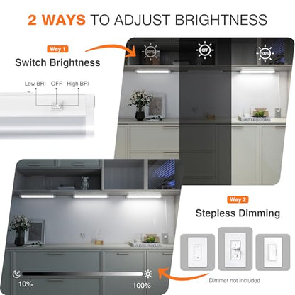 12inch Linkable Under Cabinet Lighting Hardwired Plug-in,Wired LED,2 Pack - color: 2 Pack, size: 12 INCH