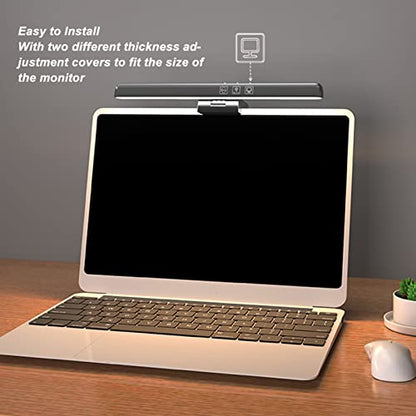 Computer Monitor Lamp with 3 Adjustable Color Temperatures, Dimmable LED Screen Light Bar with Touch Control, Asymmetric Optics for Eye Protection