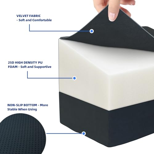 Adjustable Foot Rest for Under Desk At Work - 3-in-1 Ergonomic Foot Stool with Zipper Connection, 6.3"/11.8"/16" Height Adjustable for Office, Home & Gaming (Black)