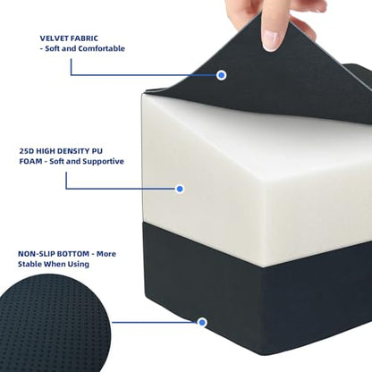 Adjustable Foot Rest for Under Desk At Work - 3-in-1 Ergonomic Foot Stool with Zipper Connection, 6.3"/11.8"/16" Height Adjustable for Office, Home & Gaming (Black)