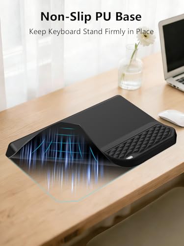 2-in-1 Ergonomic Keyboard Stand with Wrist Rest, Black - color: Black