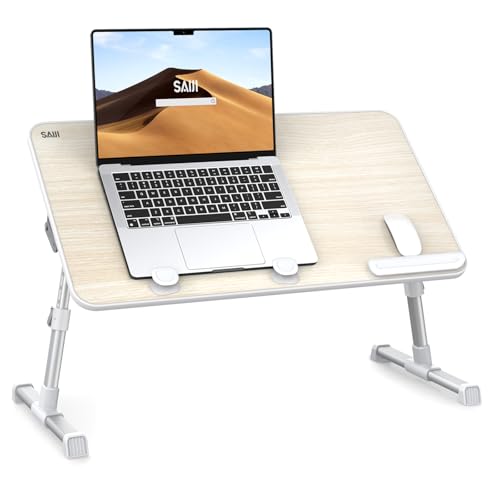 Laptop Desk Table, SAIJI Laptop Stand, Portable Lap Desks | Notebook Standing Breakfast Tray Reading Desk for Sofa Couch Bed Floor (Teak,Medium Size) - color: Teak, size: 20.5*11.8 inches
