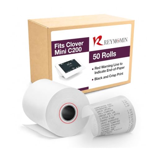 Thermal Paper Rolls for Clover Mini C200,C300,C301, C302,C305-50 Rolls - size: 50 Rolls, style: Clover Mini