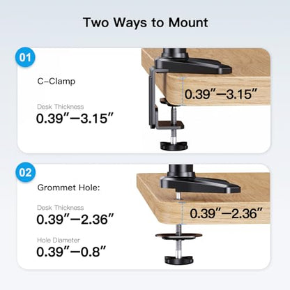 HUANUO Triple Monitor Mount for 17 to 32 inch Screens, Adjustment Gaming Triple Monitor Stand with Swivel, Tilt, Rotation, Clamp & Grommet Kit - color: Black