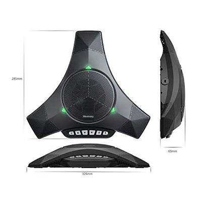 MVOICE8010EX-B Conference Speaker Microphone, 360° &16ft Voice Pickup Range/Noise Reduction/Echo Cancellation/USB Bluetooth Speakerphone w/2 Expandable Mic for 12 People Big Meeting Room