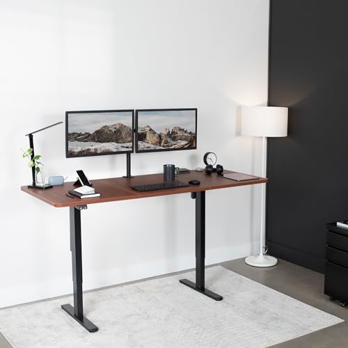 VIVO Dark Walnut 71 x 30 in Standing Desk, DESK-KIT-0B7D - color: Dark Walnut Top / Black Frame, size: 71 x 30 inch