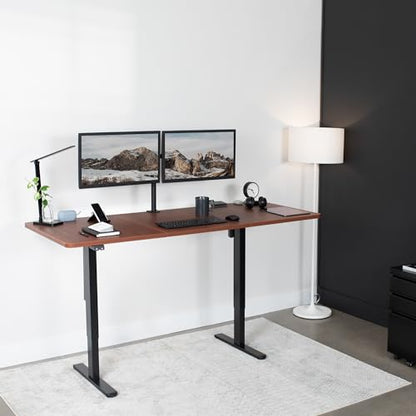 VIVO Dark Walnut 71 x 30 in Standing Desk, DESK-KIT-0B7D - color: Dark Walnut Top / Black Frame, size: 71 x 30 inch