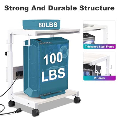 Computer Tower Stand with Charging Station, for Small and Mid-Tower PCs