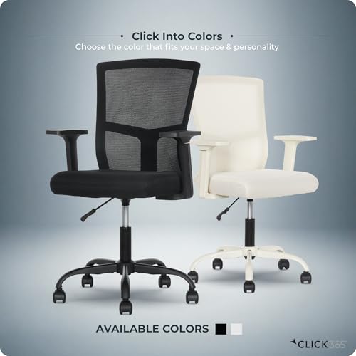 Click365 Ergonomic Office Chair with Lumbar Support, Mid-Back Mesh Chair - color: M120/Black