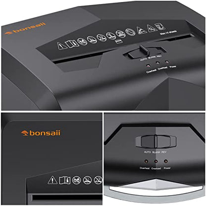 Bonsaii 18-Sheet Cross-Cut 60-Min Run Heavy Duty Paper Shredder | Anti-Jam, P-4 Security Level, 62dB Ultra-quiet, 6-Gal Bin with Casters, Shreds Credit Cards & Staples C149-C - size: 1 8 Sheet Cross Cut