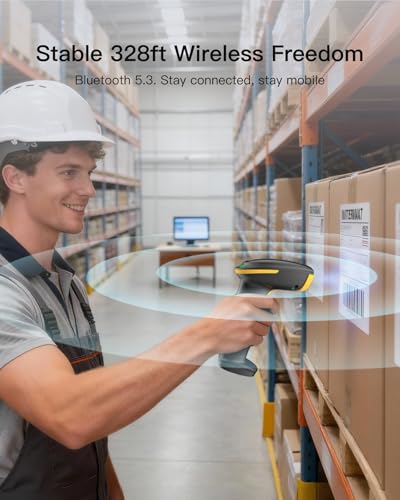 Inateck 1D Bluetooth Barcode Scanner with 2600mAh Battery, Plug-and-Play Wireless CCD Reader for Inventory, Library & Warehouse, Compatible with Windows, Mac, iOS, Android, BCST-24 - style: 1D CCD