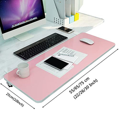 V3VOGUE 90° Foldable Desk Extender Armrest Shelf, Extended Desktop and Space Saver, Clamp-On Keyboard Drawer Tray, with K-Bracket, Ergonomic Computer Elbow Arm Support Relieve Fatigue - color: Pink, size: 75x25cm(30x10Inch)