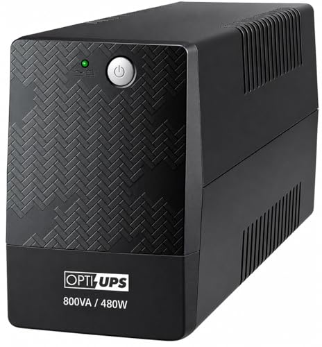 OPTI-UPS TS800E+ Line Interactive UPS Battery Backup & Surge Protector | 3 Year Warranty, 120v USA Voltage, Surge Protector, AVR, Automatic Voltage Regulator, Uninterruptible Power Supply - size: 800-va