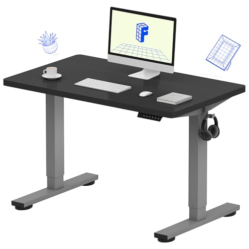 FLEXISPOT EN1 40"x24" One-Piece Electric Standing Desk, Black | 1" Thick Seamless Desktop, 176 LBS Capacity, Home Office Use, 4 Memory Presets, Multi-Monitor Setup, Easy Assembly - color: Black, size: 40x24