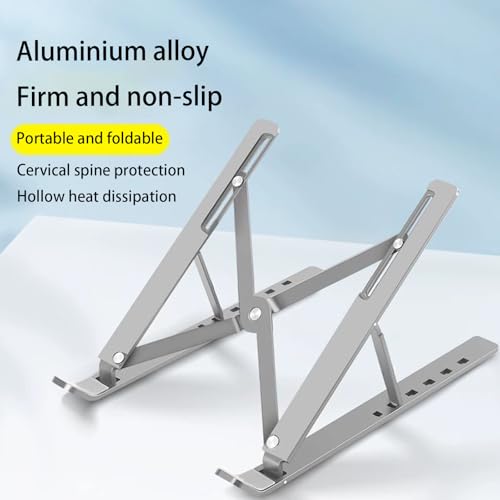 Laptop Stand for Desk,Adjustable Laptop Riser Aluminum Alloy+Silicone Foldable Portable Notebook Holder, Ventilated Cooling Notebook Mount Computer Stand for 10-15.6 inch Laptopsd