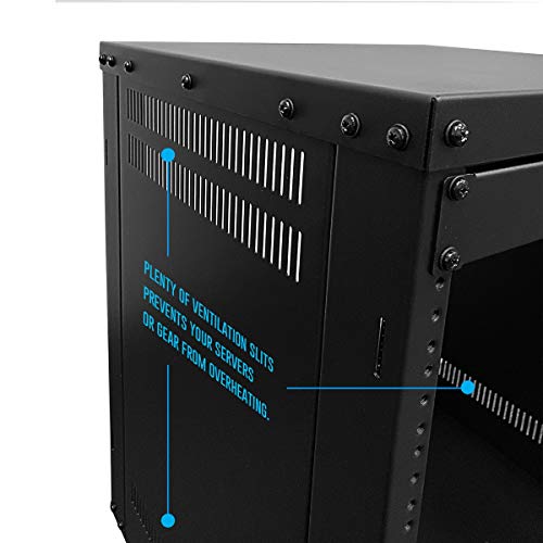 AxcessAbles 22U 19-Inch Rolling IT Server Rack 550LB Heavy Duty Open Frame with Removable Side Panels Large 3-Inch Locking Casters for Servers Networking and Rackmount Gear Includes 5mm and 6mm Screws - color: RK22U