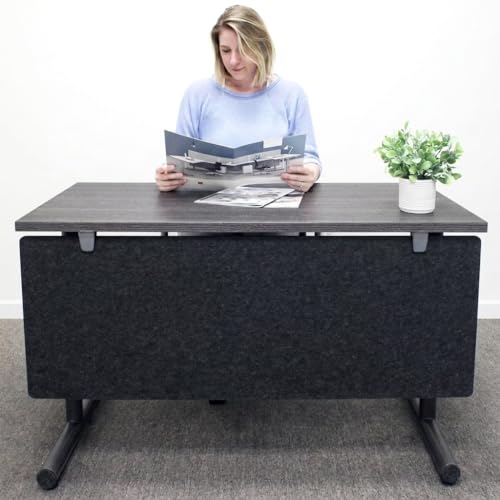 OBEX Modesty Desk PET Privacy Screen Acoustic Sound Absorbing Panel Ideal for Reception, Student Table or Office Cubicles Workstations, 24" x 66", Shadow - color: Shadow, size: 24"H X 66"W