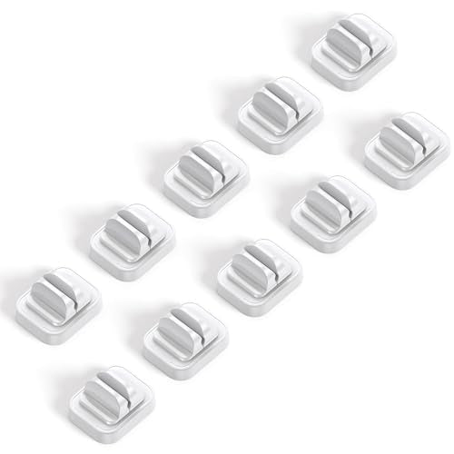 10Pack Cable Spring Holder Clips, Cord Organizer for Desk - Lamicall Adjustable Cord Clip, Wire Holder Organizer, Phone USB Charger Cable Holder, White | Wire Holder Organizer, Phone USB Charger Cable Holder, Cable Management for Nightstand Wall, Adhesive