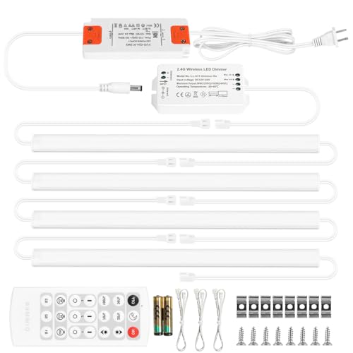 Under Cabinet Lighting Kit Plug in 21W 4000K Dimmable with Remote | Super Bright. 1 Remote Controls Multiple Light Kits Synchronously. For Kitchen Cabinet, Over Counter, Shelf. Cool White 4000K - color: Cool White 4000K