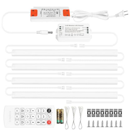 Under Cabinet Lighting Kit Plug in 21W 4000K Dimmable with Remote | Super Bright. 1 Remote Controls Multiple Light Kits Synchronously. For Kitchen Cabinet, Over Counter, Shelf. Cool White 4000K - color: Cool White 4000K