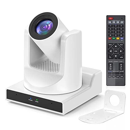 PTZ Camera 20x Optical Zoom with AI Tracking/Anti-Jerky Mechanical Gear Transmission, HDMI 3G-SDI USB3.0 LAN PoE Live Streaming Camera for Church Worship, Live Streaming, Conferences vMix OBS - size: 20X-SDI-White