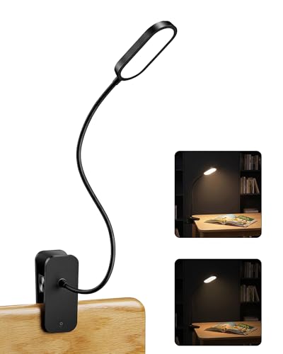Honeywell Clip On Reading Light, Rechargeable Gooseneck CRI95 4000K Dimming - color: Black