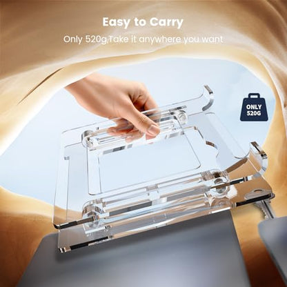 Laptop Stand for Desk, Portable Acrylic Laptop Riser, Ergonomic Adjustable Computer Stand Holder for Notebook MacBook Air Pro, Dell XPS, HP (10-17.3'') - color: A-White