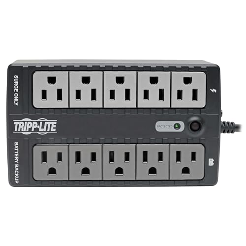 Eaton Tripp Lite Series INTERNET550U Small UPS Battery Backup & Surge Protector, 550VA / 300W, 10 Outlets, Computer Uninterruptible Power Supply Units for PC, 3-Year Warranty & $100,000 Insurance - style: 550VA