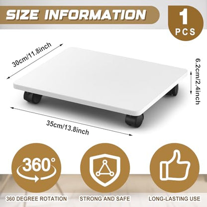 Beeveer 2 Pcs White Under Desk Printer Stand 13.8 x 11.8 x 2.4 Inches - color: White, size: 13.8 x 11.8 x 2.4 Inches