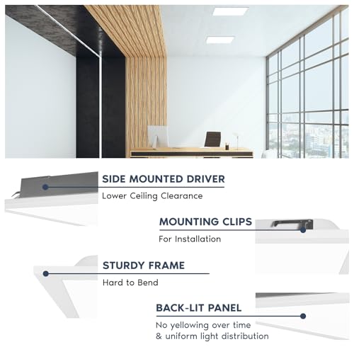 LUXRITE 2x2 FT LED Backlit Flat Panel Light, 5CCT 3000K-6500K (8 Pack) - size: 8 Count (Pack of 1)
