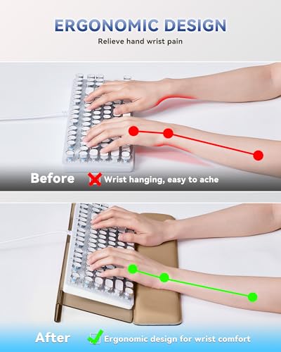 Laborio Computer Keyboard Wrist Rest, Keyboard Riser Stand for Desktop - color: Coffee