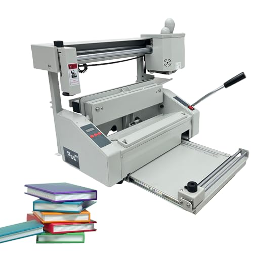 TECHTONGDA A4 Manual Hot Glue Book Binder Glue Book Binding Machine, 110V Desktop Wireless Book Binder with Indenting Function, Max Book Size 12.6"x11"