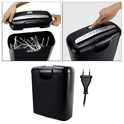 6 Cross-Cut Shredder Micro-Cut Paper Photo Portable Electric Silent A4 Office Home with 10L Capacity