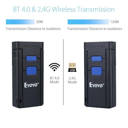 Eyoyo 3-in-1 Portable Mini 1D Inventory Bluetooth Barcode Scanner Wireless