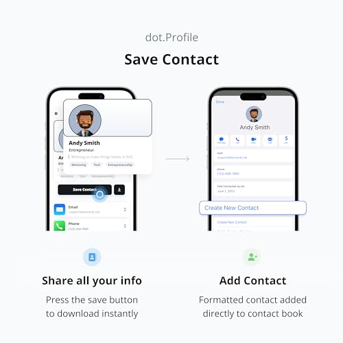dot. Card - Digital Business Card - Tap Compatible with iPhone & Android (White) - color: White