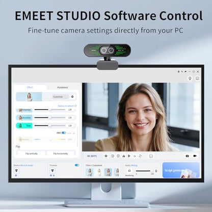 EMEET NOVA 4K Dual-Camera 4K Webcam for PC, Wide-Angle and Telephoto Camera - style: 4K Dual-Camera Remote