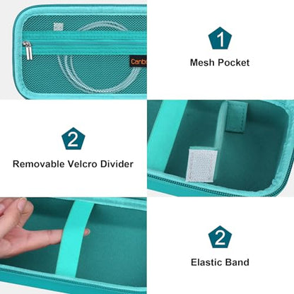 Canboc Carrying Case for NIIMBOT B21 Label Maker, Turquoise (Case Only) | Portable Bluetooth Thermal Label Printer Bag with Removable Shoulder Strap, Mesh Pocket fit Printer Labels, USB Cable - color: Turquoise+Turquoise