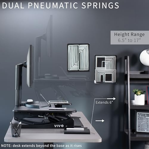 VIVO Black 32 inch Standing Desk Converter, DESK-V000VS - color: Black, size: 32"