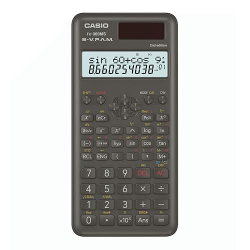Casio fx-300MS Plus 2nd Edition – Standard Scientific Calculator with 2-Line Display | 10-Digit LCD, Trig, Stats, Fractions | Ideal for High School Algebra, Trigonometry & Test Prep