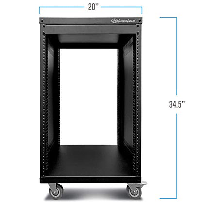 AxcessAbles 16U AV Case with Wheels | Metal Studio Cabinet | 19-Inch Universal Equipment Rack | Open-Frame Option | Home Server - color: RK16U