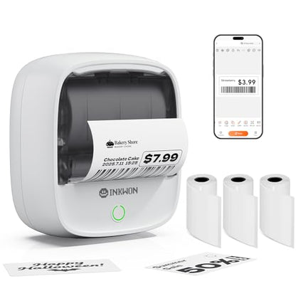 B21 Label Maker Machine with 3 Tapes, 2-Inch Wide Waterproof Tape, Bluetooth Portable Label Maker for Small Business, Office, Home, School Organization - color: White-Grey, style: Machine + 3 Tapes