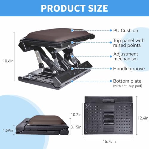 Adjustable Foot Rest Under Desk for Office,Home, Gaming & Study - color: Brown, size: Extra Large