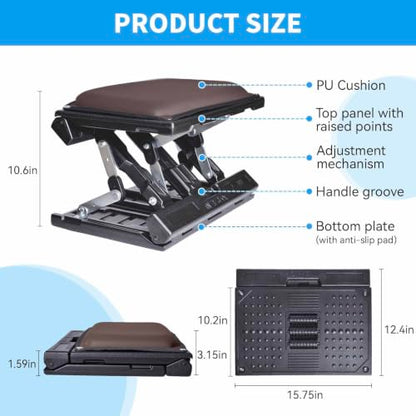 Adjustable Foot Rest Under Desk for Office,Home, Gaming & Study - color: Brown, size: Extra Large