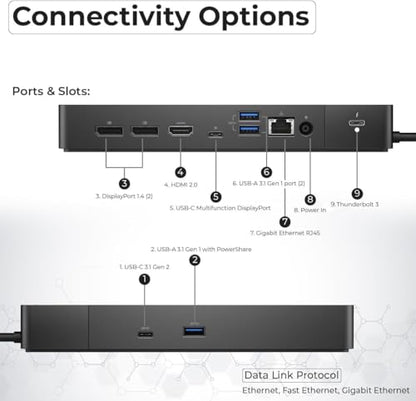 Dell WD19TBS 180W Thunderbolt Dock Bundle, 130W PD + HDMI + DP + TB Cables + Cloth, Black - style: Dell WD19TBS New